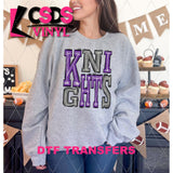 DTF Transfer - DTF006369 Sporty Mascot Knights Purple Gray