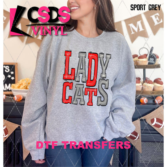 DTF Transfer - DTF006378 Sporty Mascot Lady Cats Red Gray