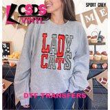 DTF Transfer - DTF006378 Sporty Mascot Lady Cats Red Gray