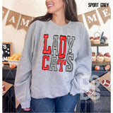 DTF Transfer - DTF006378 Sporty Mascot Lady Cats Red Gray