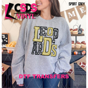 DTF Transfer - DTF006390 Sporty Mascot Leopards Vegas Gold Black