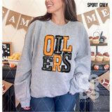 DTF Transfer - DTF006451 Sporty Mascot Oilers Orange Black