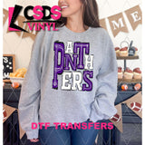 DTF Transfer - DTF006475 Sporty Mascot Panthers Purple White