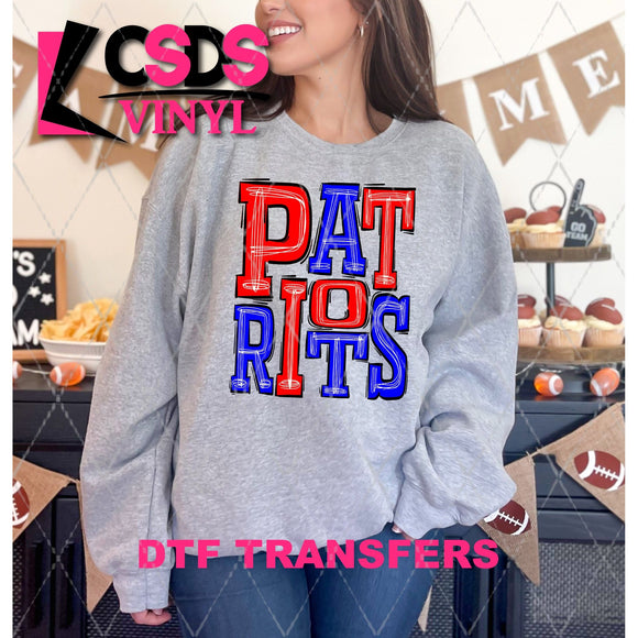 DTF Transfer - DTF006486 Sporty Mascot Patriots Red Blue
