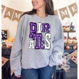 DTF Transfer - DTF006508 Sporty Mascot Pirates Purple White