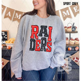 DTF Transfer - DTF006517 Sporty Mascot Raiders Red Black