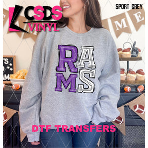 DTF Transfer - DTF006520 Sporty Mascot Rams Purple White