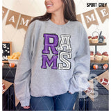 DTF Transfer - DTF006520 Sporty Mascot Rams Purple White