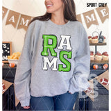 DTF Transfer - DTF006525 Sporty Mascot Rams Green White