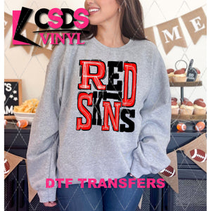 DTF Transfer - DTF006560 Sporty Mascot Redskins Red Black