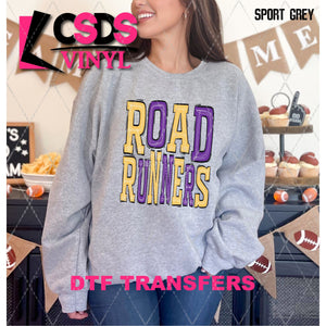 DTF Transfer - DTF006565 Sporty Mascot Road Runners Yellow Purple