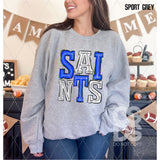 DTF Transfer - DTF006585 Sporty Mascot Saints Royal Blue White