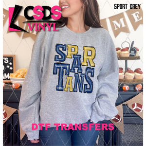 DTF Transfer - DTF006597 Sporty Mascot Spartans Dark Blue Gold