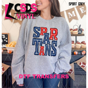 DTF Transfer - DTF006598 Sporty Mascot Spartans Dark Blue Red