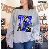 DTF Transfer - DTF006604 Sporty Mascot Texans Royal Blue Black