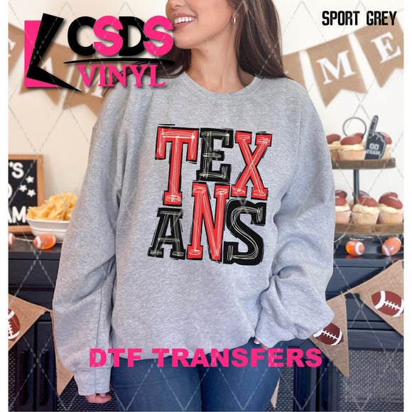 DTF Transfer - DTF006605 Sporty Mascot Texans Red Black