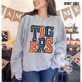 DTF Transfer - DTF006606 Sporty Mascot Tigers Navy Orange