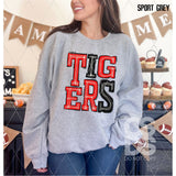 DTF Transfer - DTF006627 Sporty Mascot Tigers Red Black