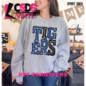 DTF Transfer - DTF006632 Sporty Mascot Tigers Dark Blue Black