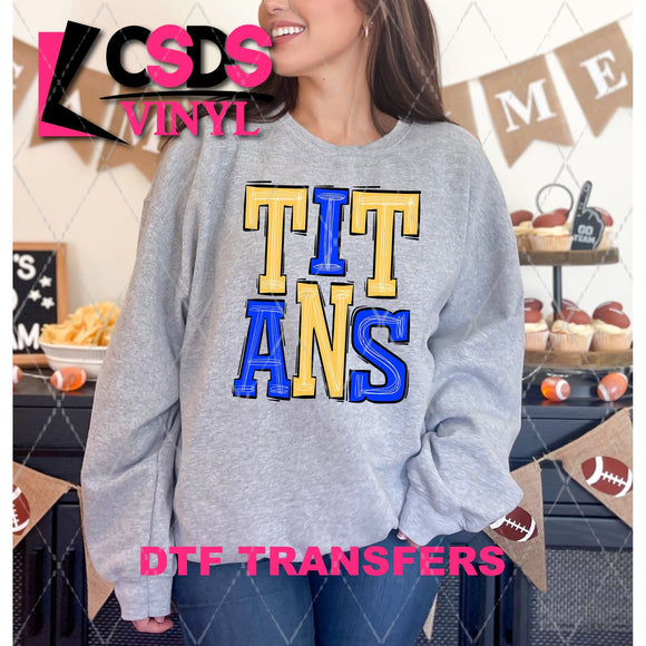 DTF Transfer - DTF006641 Sporty Mascot Titans Yellow Gold Blue