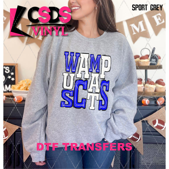 DTF Transfer - DTF006673 Sporty Mascot Wampus Cats Royal Blue White