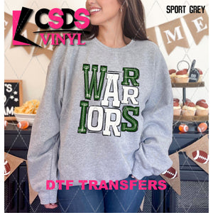 DTF Transfer - DTF006686 Sporty Mascot Warriors Forest White