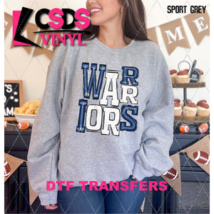 DTF Transfer - DTF006695 Sporty Mascot Warriors Dark Blue White