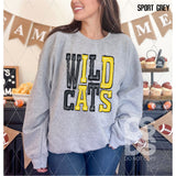 DTF Transfer - DTF006697 Sporty Mascot Wildcats Black Yellow