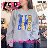 DTF Transfer - DTF006700 Sporty Mascot Wildcats Royal Blue Yellow