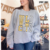 DTF Transfer - DTF006701 Sporty Mascot Wildcats Yellow White