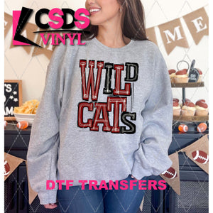 DTF Transfer - DTF006704 Sporty Mascot Wildcats Black Cardinal Red