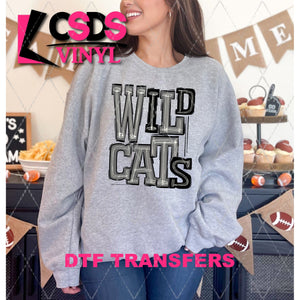 DTF Transfer - DTF006707 Sporty Mascot Wildcats Black Silver Gray