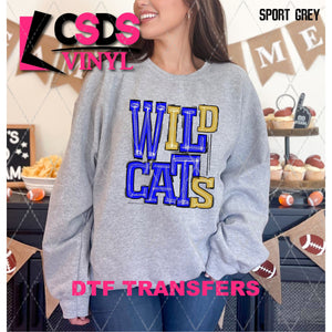 DTF Transfer - DTF006708 Sporty Mascot Wildcats Royal Blue Gold