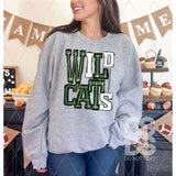 DTF Transfer - DTF006709 Sporty Mascot Wildcats Green White