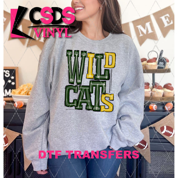 DTF Transfer - DTF006710 Sporty Mascot Wildcats Green Yellow