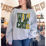 DTF Transfer - DTF006710 Sporty Mascot Wildcats Green Yellow