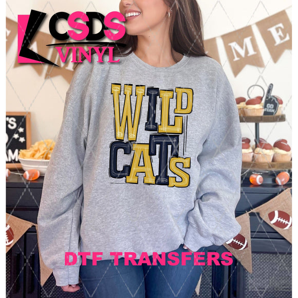 DTF Transfer - DTF006715 Sporty Mascot Wildcats Navy Gold