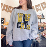DTF Transfer - DTF006715 Sporty Mascot Wildcats Navy Gold