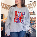 DTF Transfer - DTF006721 Sporty Mascot Wildcats Purple Red