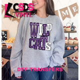 DTF Transfer - DTF006722 Sporty Mascot Wildcats Purple White