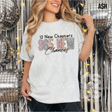 DTF Transfer - DTF006780 12 New Chapters 365 New Chances Faux Glitter