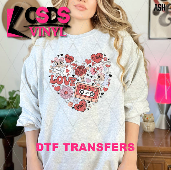 DTF Transfer - DTF006814 Retro Valentine Heart Collage