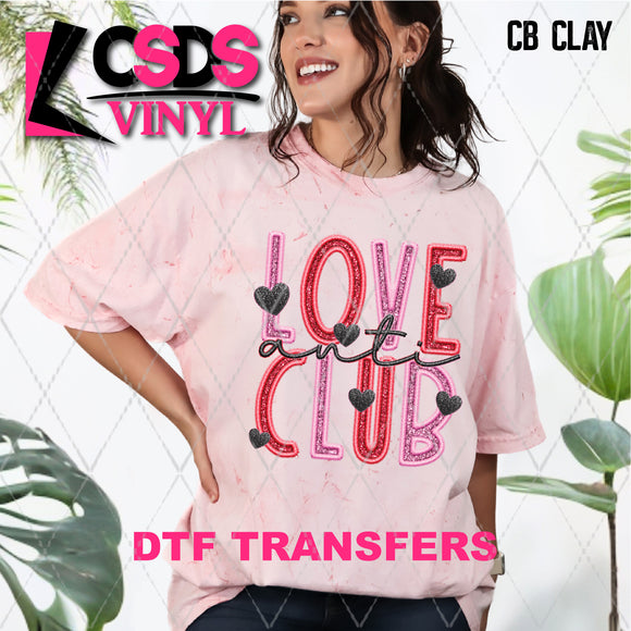 DTF Transfer - DTF006826 Anti Love Club Faux Embroidery/Glitter