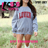 DTF Transfer - DTF006844 Lover Red Faux Embroidery/Glitter Varsity