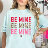 DTF Transfer - DTF006859 Be Mine Stacked Word Art Leopard