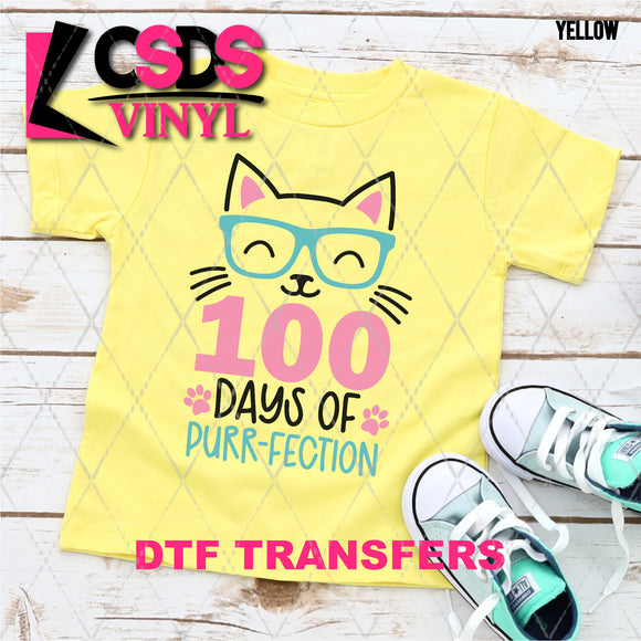 DTF Transfer - DTF006967 100 Days of Purr-fection