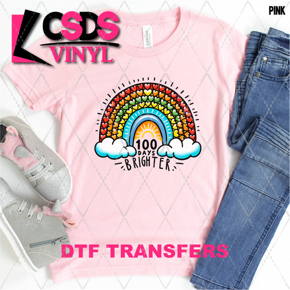 DTF Transfer - DTF006976 100 Days Brighter Heart Rainbow