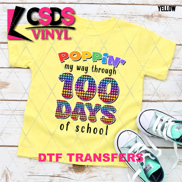 DTF Transfer - DTF006983 Poppin' My Way Through 100 Days of School