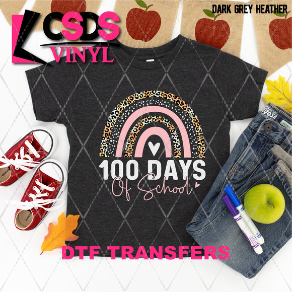 DTF Transfer - DTF006994 100 Days of School Leopard Rainbow