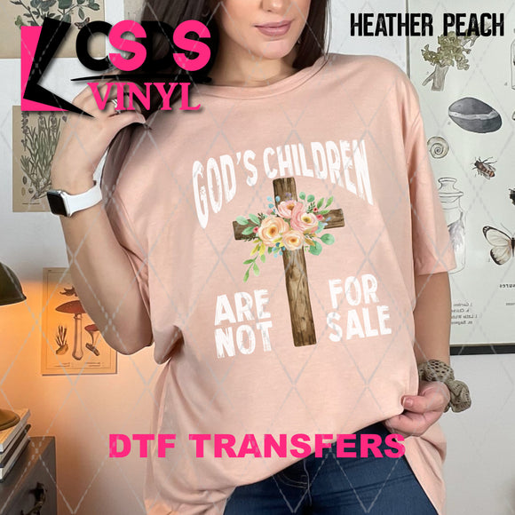 DTF Transfer - DTF007136 God's Children are not for Sale Floral Cross